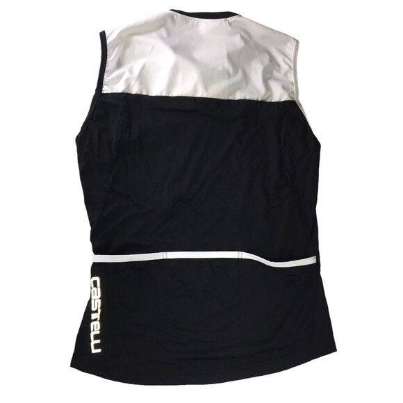 CASTELLI Cycling Jersey Bicycle Bike Tank Top Black White.  Mock Neck Large - Picture 3 of 9